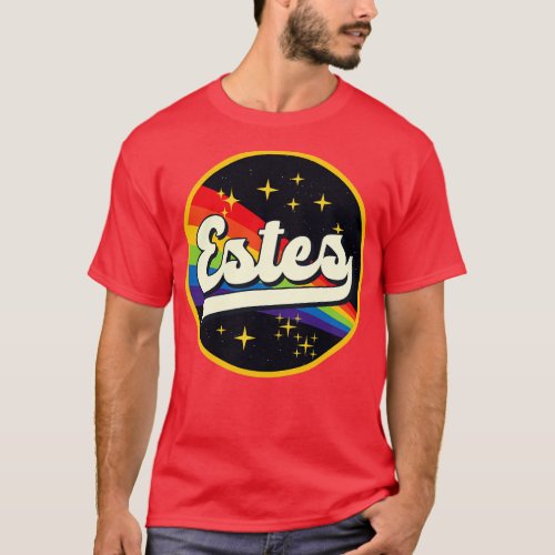 Estes Rainbow In Space Vintage Style T_Shirt