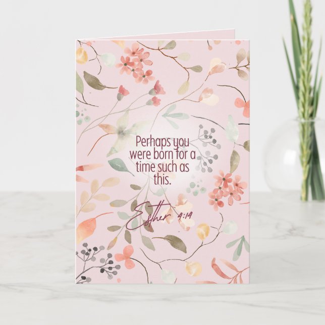 Esther 4:14 Christian Bible Verse Art Card (Front)