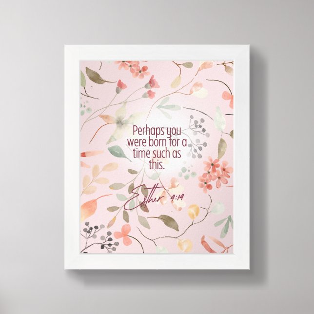 Esther 4:14 Christian Bible Verse Art Framed Art (Framed Front)