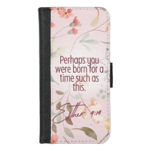 Esther 4:14 Christian Bible Verse Art iPhone 8/7 Wallet Case