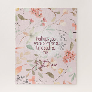 Esther 4:14 Christian Bible Verse Art Jigsaw Puzzle