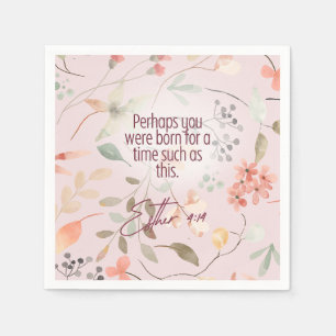 Esther 4:14 Christian Bible Verse Art Napkins