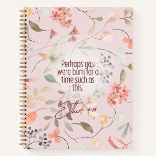 Esther 4:14 Christian Bible Verse Art Notebook