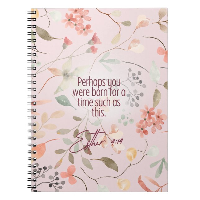 Esther 4:14 Christian Bible Verse Art Notebook (Front)