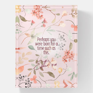 Esther 4:14 Christian Bible Verse Art Paperweight