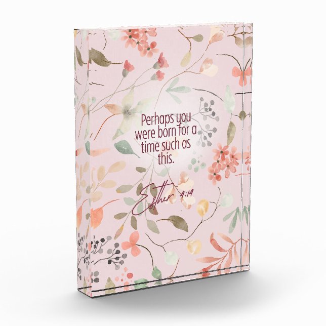 Esther 4:14 Christian Bible Verse Art Photo Block (Left)