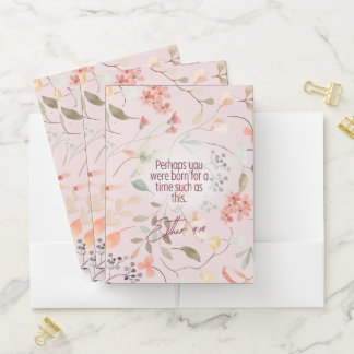 Esther 4:14 Christian Bible Verse Art Pocket Folder