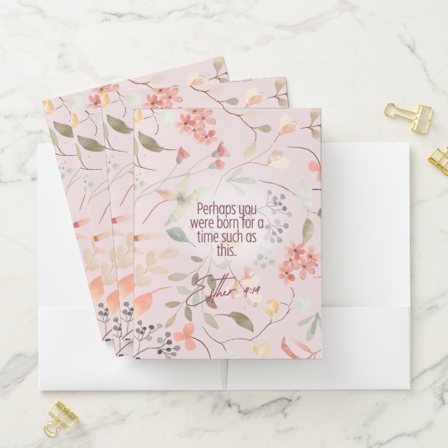 Esther 4:14 Christian Bible Verse Art Pocket Folder (In Situ)