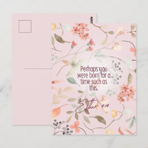 Esther 4:14 Christian Bible Verse Art Postcard