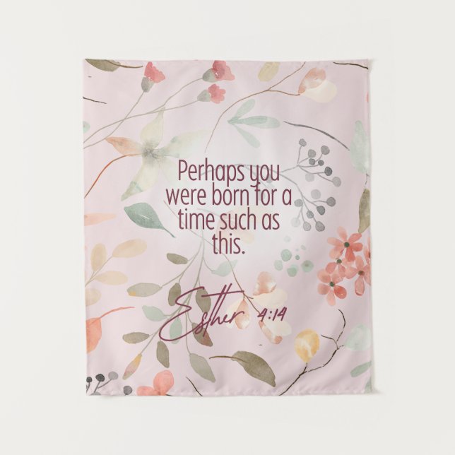 Esther 4:14 Christian Bible Verse Art Tapestry (Front)