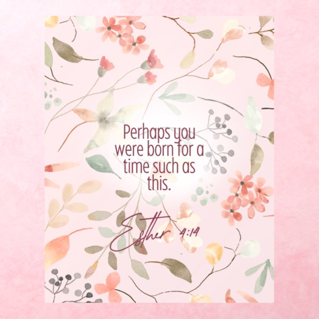 Esther 4:14 Christian Bible Verse Art Wall Decal (Insitu 3)