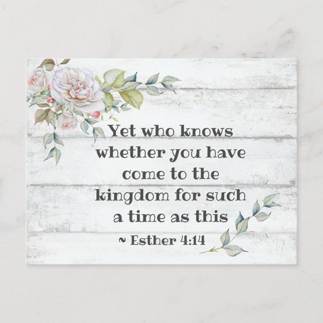 Esther 4:14 ..come to the kingdom for such a time, postcard (Front)
