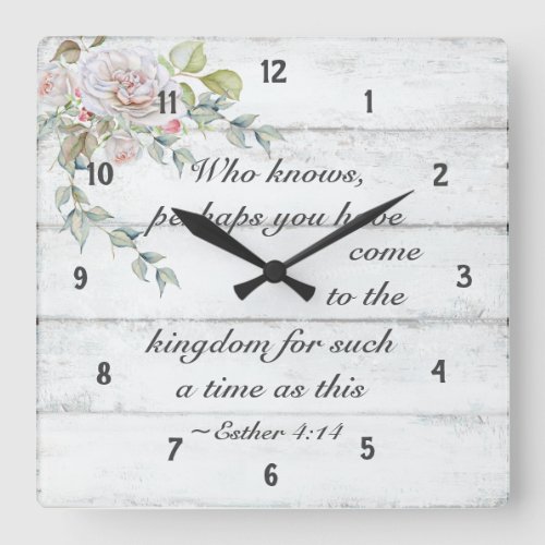 Esther 414 Come to the kingdom for such a time Square Wall Clock