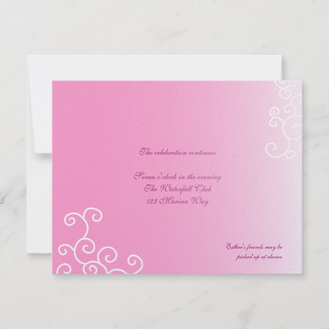 Esther Bat Mitzvah Shimmer Reception Invitation (Front)