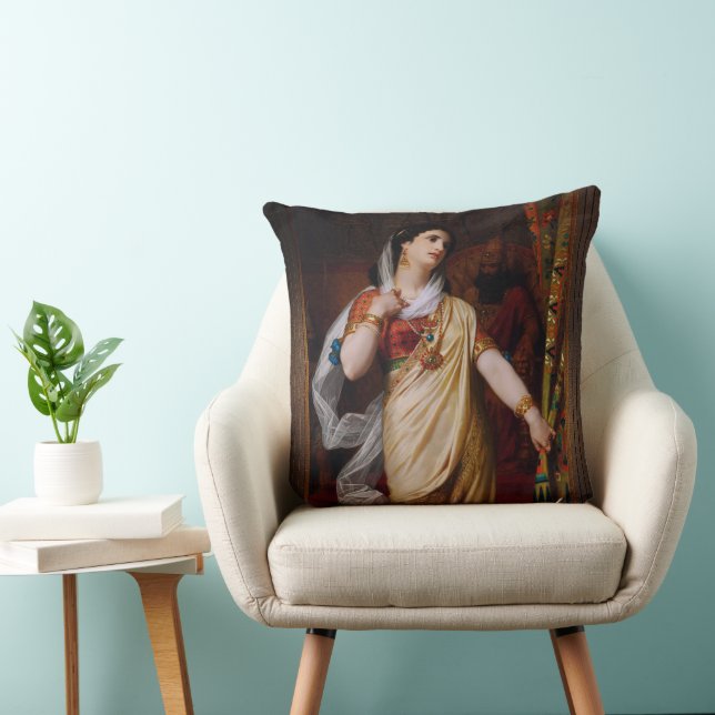 Esther by Hugues Merle Throw Pillow (Chair)
