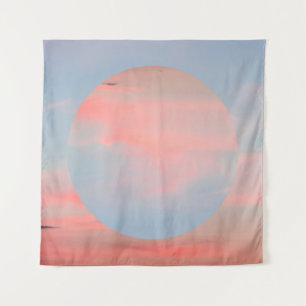 Esthetic art collage with beautiful sky sunset an tapestry