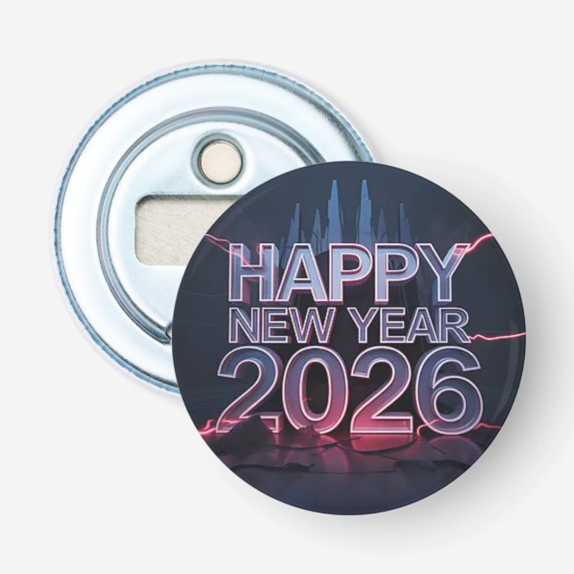 Esthetic Badge — 2026 Year Pin Button Bottle Opener (Front)