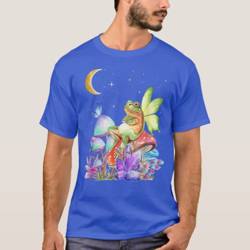 Esthetic Cottagecore Frog Mushroom Moon Fairycore T_Shirt