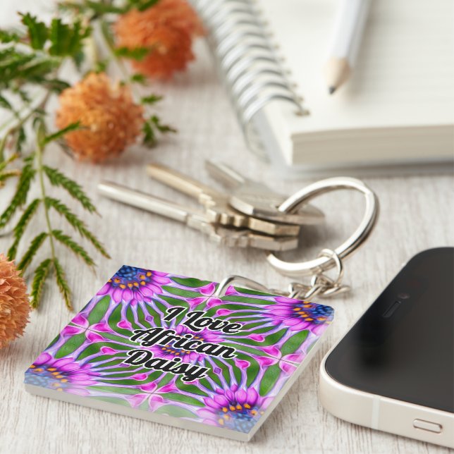 Esthetic Daisy Pattern Keychain (Front Right)
