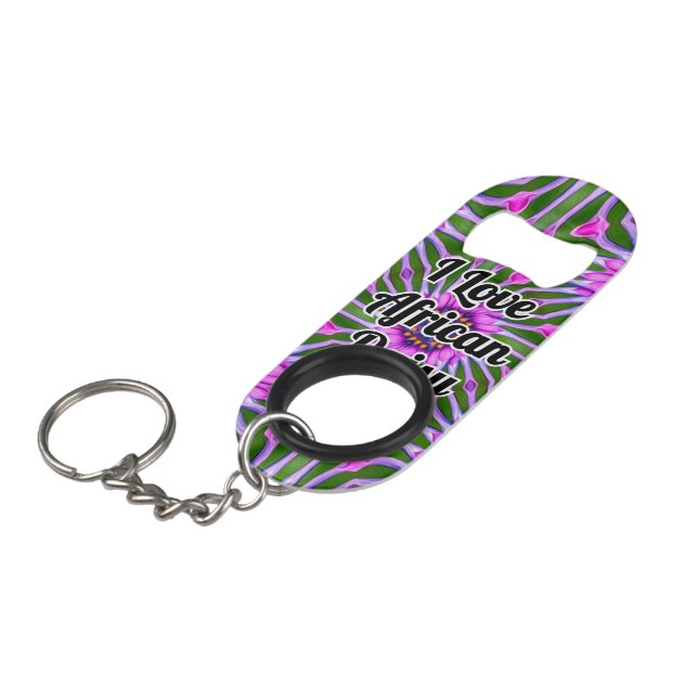 Esthetic Daisy Pattern Keychain Bottle Opener (Front Angled)
