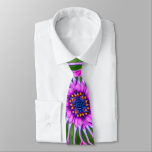 Esthetic Daisy Pattern Neck Tie
