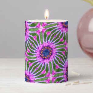 Esthetic Daisy Pattern Pillar Candle