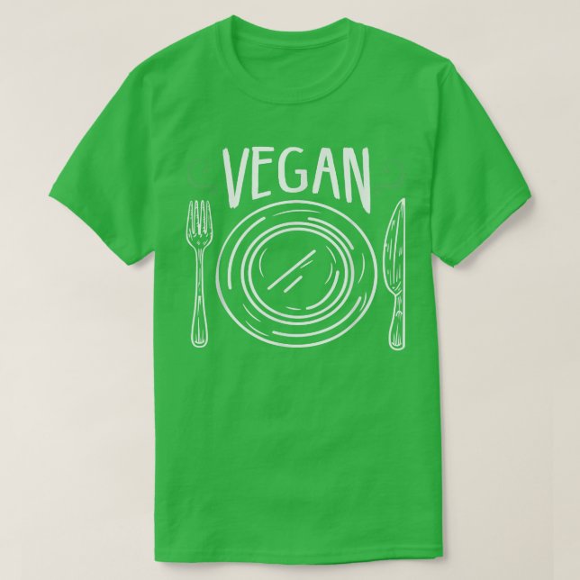 Esthetic Love Vegan Food Plate Veggies Vegetarian T-Shirt (Design Front)