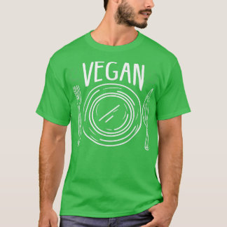 Esthetic Love Vegan Food Plate Veggies Vegetarian T-Shirt