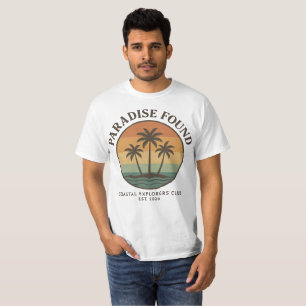 Esthetic Paradise Found Retro Coastal Explorer T-Shirt