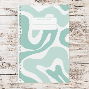 Esthetic Pastel Wavy Liquid Swirl Composition Notebook