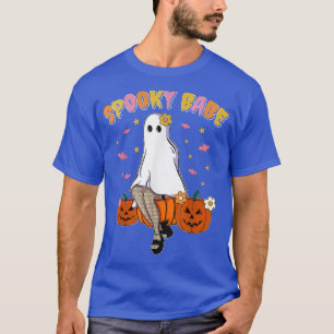 Esthetic Spooky Babe Halloween Ghost Girl Boo Cre T-Shirt