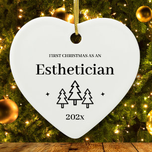 Esthetician 2025 First Christmas Ceramic Ornament