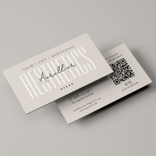Esthetician Aesthetic Glow Specialist Sand Business Card