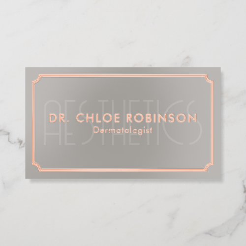 Esthetician Aesthetics Skincare Vintage Beige Foil Business Cards
