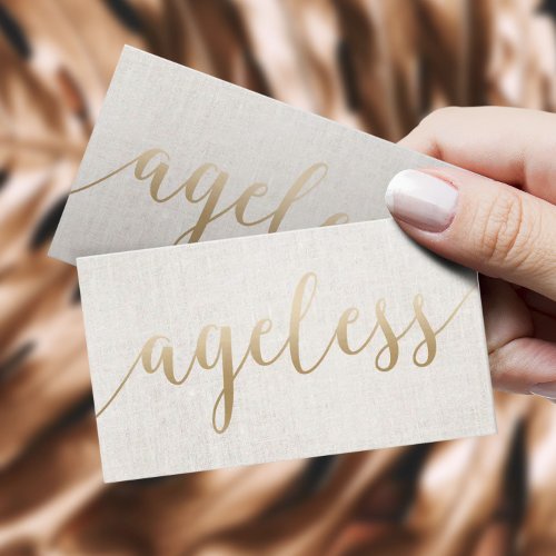 Esthetician Ageless Elegant Gold Script Business Card