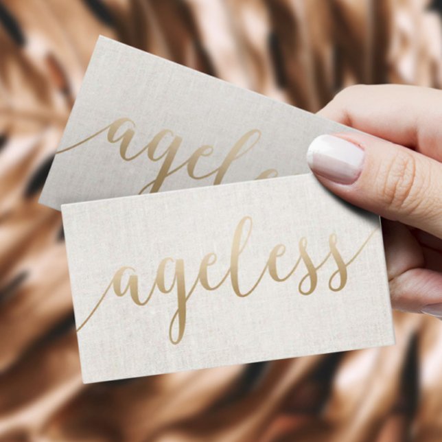 Esthetician Ageless Elegant Gold Script Business Card (Creator Uploaded)