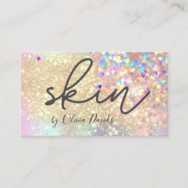 Esthetician Beauty Gold Glitter Skincare Salon Business Card (Front)