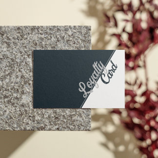 Esthetician Beauty Salon Black White Gray Grey  Loyalty Card