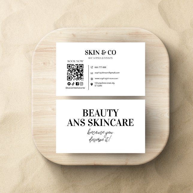 Esthetician Beauty Skincare salon Minimalist Business Card (Creator Uploaded)
