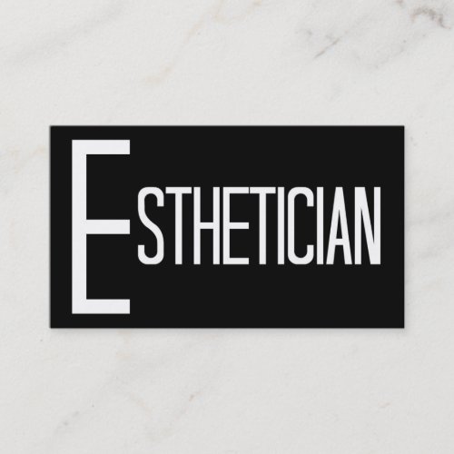 Esthetician Black and White Business Card