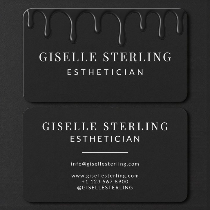 Esthetician Black Business Card
