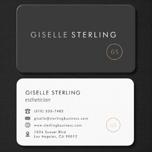 Esthetician Black Professional Business Card