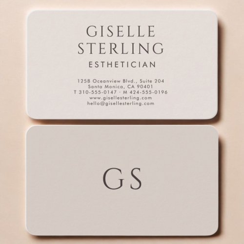 Esthetician  business card