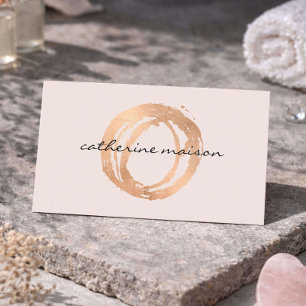 Esthetician Business Card Rose Gold Logo Pink