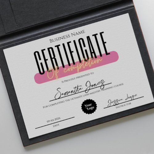 Esthetician Certificate Of Completion Awards Bold