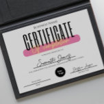 Esthetician Certificate Of Completion Awards Bold<br><div class="desc">Introducing our Certificate of Completion Template—a sleek and editable design perfect for courses such as Lash, Nail, Wig Making, Makeup, and Hair classes. With its minimalist design, bold font, and striking neon details, this template allows you to easily customize it with your logo and course name. Celebrate your students' accomplishments...</div>