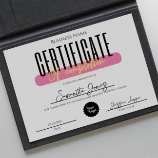 Esthetician Certificate Of Completion Awards Bold