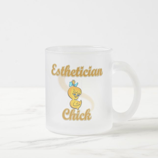 Esthetician Chick  Frosted Glass Coffee Mug (Right)