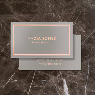 Esthetician Consultant Modern Minimalist Beige Foil Business Cards