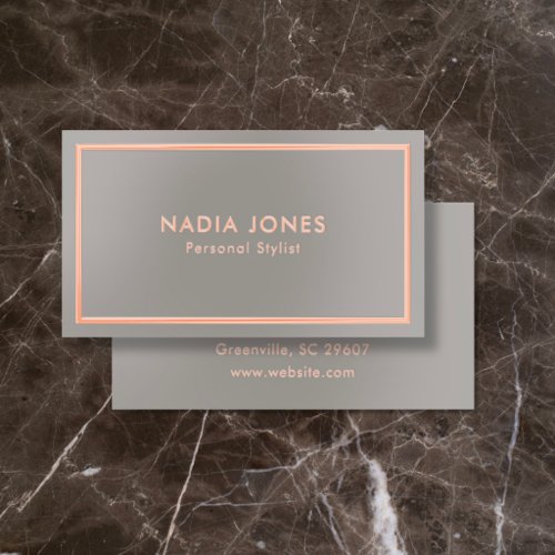 Esthetician Consultant Modern Minimalist Beige Foil Business Cards